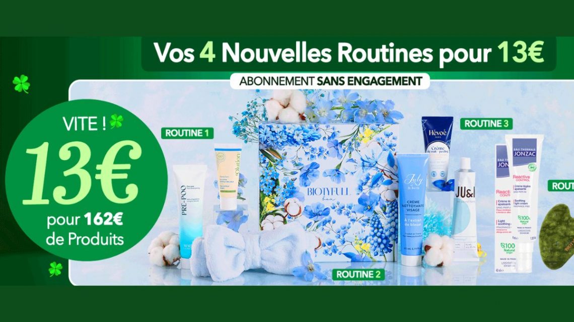 Biotyfull Box : 162€ de produits pour 13€ SANS engagement (offre Jour de Chance