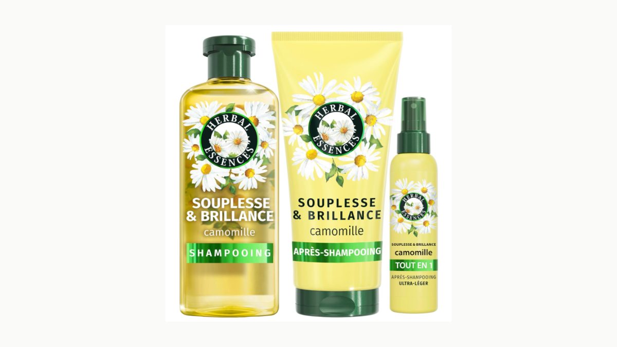 Routine Herbal Essences Camomille Souplesse & Brillance –12,60€ (‑30% sur Amazon)