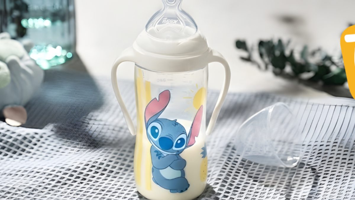 Test produit gratuit : Biberon Tétine Plate Stitch à poignées amovibles Tigex