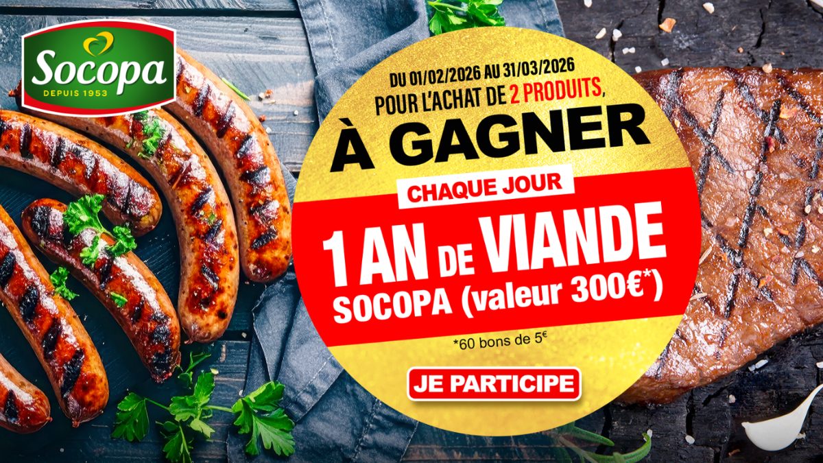 Jeu Socopa 2026 : Tentez de Gagner 1 An de Viande Gratuit !