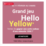 Jeu Concours Damart « Hello Yellow » : Carte Cadeau 100 € à Gagner !