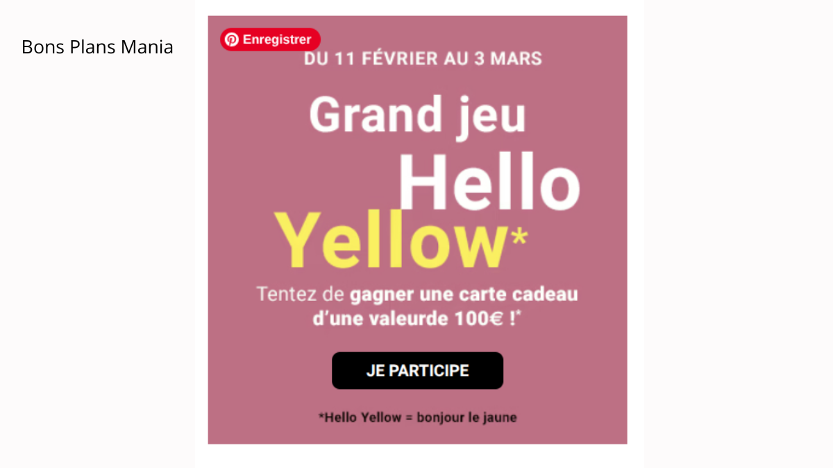 Jeu Concours Damart « Hello Yellow » : Carte Cadeau 100 € à Gagner !